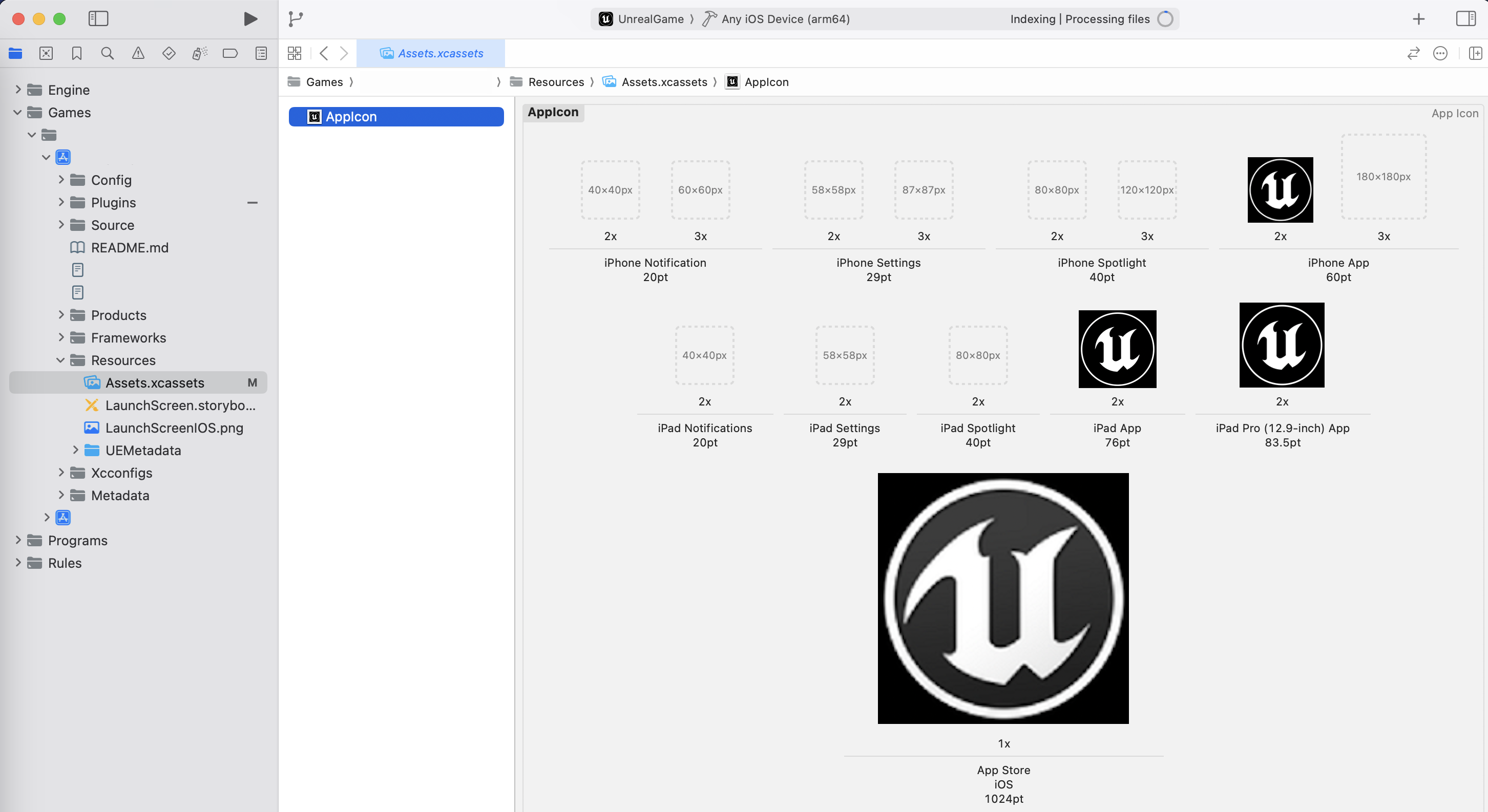 Set AppIcon in Assets.xcassets